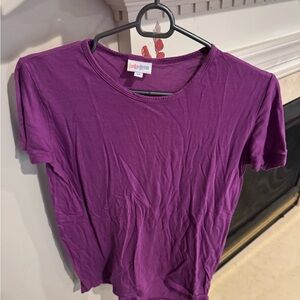 Lularoe girls Gracie short sleeve Tshirt, purple, 14